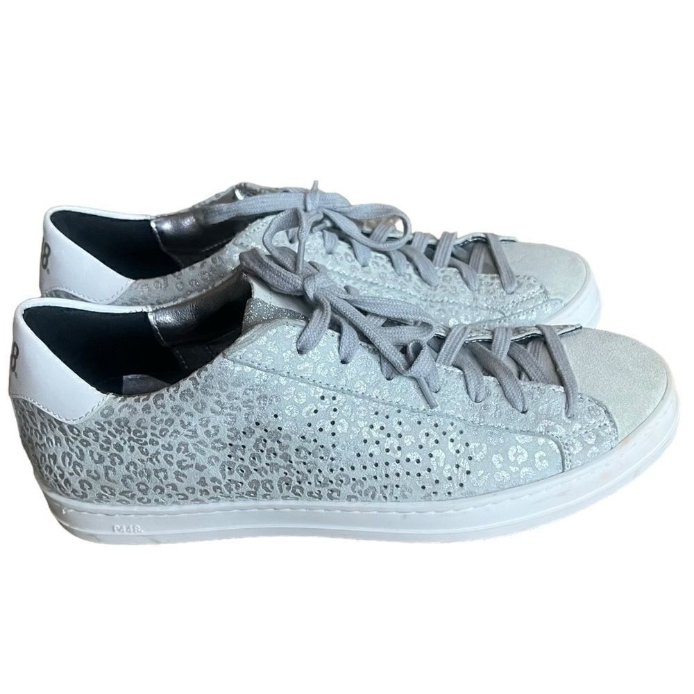P448 John Silver Leopard Print Low Top Sneakers
